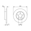 TATechnix Brzdový kotúč 240 mm Alfa romeo SPIDER (916_) - BOSCH