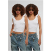 Ladies Tied Basic Jersey Top 2-Pack - white/white 3XL