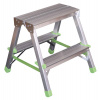 Schodíky hliníkové obojstranné - 2 stupne, 38 cm, nosnosť 120 kg, VASKO