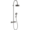 AXOR Citterio Showerpipe nástenný sprchový systém s termostatom, horná sprcha 1jet priemer 180 mm, ručná sprcha 3jet, kartáčovaný čierny chróm, 39670340