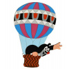 DoDo Drevená dekorácia velká Krtko v balóne 28x38x0,6 cm