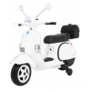 Ramiz Vespa elektrický skúter pre deti Biely + pomocné kolieska + audio + ekokoža + EVA + pomalý štart