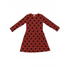 Dievčenské šaty SIMPLE DOTS s dlhým rukávom - 140 - Spice tehlová
