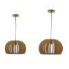 V-TAC Drevená závesná lampa guľa (2 veľkosti), Ø440 x 280 mm