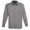 Premier Workwear Pánska košeľa s dlhým rukávom PR200 Dark Grey -ca. Pantone 431 47 (18H)
