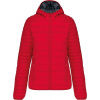 Kariban | K6111, Ľahká dámska prešívaná bunda s kapucňou, červená, L