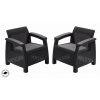 Záhradný nábytok Keter Corfu duo set dvoch kresiel grafit, 610347