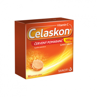 Celaskon Vitamin C 500 mg Červený Pomaranč tbl.eff.30 x 500 mg