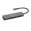 Verbatim USB-C víceportový rozbočovač Essentials 6-port 32156 šedý délka kabelu 18cm USB-C PD,