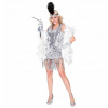 Oblečenie flapper charleston strieborné retro flitre L