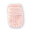 BABY NELLYS Zimné pletené dojčenské rukavičky - sv. ružové 56-68 (0-6 m)