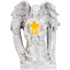 MagicHome Dekorácia MagicHome, Anjel s krížom, LED, polyresin, na hrob, solar, 23,5x19,5x30,5 cm
