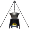 Perfect Cauldron kotlík na guláš liatina 7,2 l 5 kg, Perfect Cauldron chránič plameňa 32 cm, Perfect Cauldron klasická oceľová trojnožka 1,2 m na kotlík, Perfect Cauldron ohnisko 36 cm