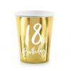 PartyDeco KELÍMKY papierové 18. narodeniny zlaté 220ml