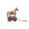 KONÍK na vozíku, závesný 7,5x11x5,5cm HNEDY