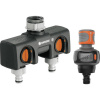 GARDENA 4064161326450 2-cestný rozdelovač násuvný spoj, 30,3 mm (1) vnútorný závit, 24,2 mm (3/4) vnútorný závit s regulačným ventilom; 4064161326450