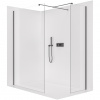 CERANO - Sprchová zástena Walk-in Onyx TL/P - 8 mm - hranatá vzpera - čierna matná, transparentné sklo - 150x40x200 cm