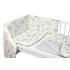 Baby Nellys 3-dielna sada mantinel s obliečkami Safari - biela s potlačou/zelená 135x100