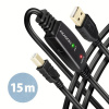 AXAGON ADR-215B, USB 2.0 A-M -> B-M aktivní propojovací repeater kabel, 15m ADR-215B