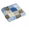 Bellatex Sedák Adéla prošívaný, Patchwork modrý - 40x40cm