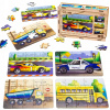 Drevené Puzzle 4v1 Vozidlá Skladačka Set Dopravné prostriedky Autá