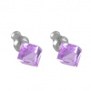 Náušnice Swarovski - kostka na pevno 6 mm violet