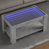 zahrada-XL Konferenčný stolík s LED betónový 93x53x45 cm kompozitné drevo 847556