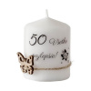 Všetko najlepšie k 50 narodeninám – sviečka s motýľom