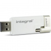 Integral 64GB USB3.0 DRIVE LIGHTNING USB ISHUTTLE WHITE DUAL CONNECTOR USB kľúč USB Type-A / Lightning 3.2 Gen 1 (3.1 Gen 1) Strieborná, Biela (INFD64GBISHUTTLE)