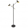 Searchlight Diablo 2Lt Floor Lamp - Black & Gold Metal