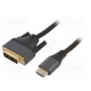 Cable DVI-D (18+1) plug,HDMI plug polyamide 1.8m black