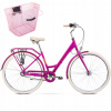 Mestsky bicykel - Romet Sonata 28 R18 M Bike da 2022 Pink + Basket (Romet Sonata 28 R18 M Bike da 2022 Pink + Basket)