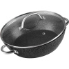 Hrniec MagicHome Black Marble Line, plytký, 26 cm, 2800 ml, s pokrievkou, pekáč do rúry