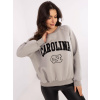 Sivá dámska oversize mikina bez kapucne EM-BL-857-1.92P-grey ONE SIZE