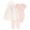 CARTERS CARTER'S Set 3dielny mikina, body kr. rukáv, legíny Pink Floral dievča MFL 12m/ veľ. 80