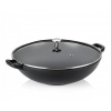 Panvica KELA Wok s pokrievkou liatinový Calido 36 cm čierna KL-12475