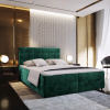 Textilomanie Čalúnená posteľ boxspring GLORIEN VELVET 160x200 cm tmavozelená Matrac: Matrac Bonell pružinový