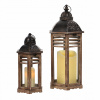 Lampáš, svietník - Lanterns Drevené lucerny 2 ks 63/43 BROWN (Lampáš, svietník - Lanterns Drevené lucerny 2 ks 63/43 BROWN)
