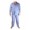 František zapínacie pánske froté pyžamo 4F-785-12 M svetlomodrá