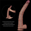 16'' dvojvrstvový ohybný silikónový penis XXL (telový)