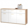 Komoda SIERO 3 dub sonoma/biela vysoký lesk