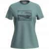Dámské termotriko s krátkým rukávem Icebreaker Merino 150 Tech Lite Short Sleeve Tee Lake View Wmns barva hydro velikost S