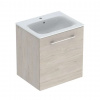 Geberit Selnova Square Umývadlová skrinka 64x59x48 cm, s umývadlom, 1 dvierka, svetlý orech hickory 501.255.00.1