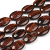 Tigrie oko korálky (farbený) 25x18x8mm, cca 16 ks (Korálky z prírodného kameňa minerál Tigrie oko)