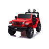 Beneo Elektrické autíčko JEEP Wrangler, Jednomiestne, Kožené sedadlá, Rádio s Bluetooth prehrávačom, SD/USB vstup, červené