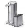 Dávkovač Simplehuman bezdotykový, mydla – 414 ml + držiak na hubku, nerez oceľ