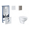 Grohe Rapid SLX Set predstenovej inštalácie, klozetu, dosky SoftClose a tlačidla Skate Cosmopolitan, kefovaný Hard Graphite SANI11BB5102-GR