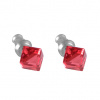 Náušnice Swarovski - kostka na pevno 6 mm padparadcha