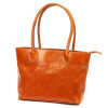 Florence Dámska kožená kabelka 12 TAMP Shopper Camel Leather A4