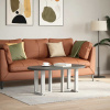 Nohy konferenčního stolku ve tvaru T, 2 ks, bílé, 38 x 25 x (42-43) cm, ocel 4013025